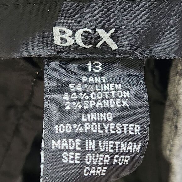 Bcx Capri Pants For Women Size 13 Gray Linen Blend Flat Front - Picture 11 of 13
